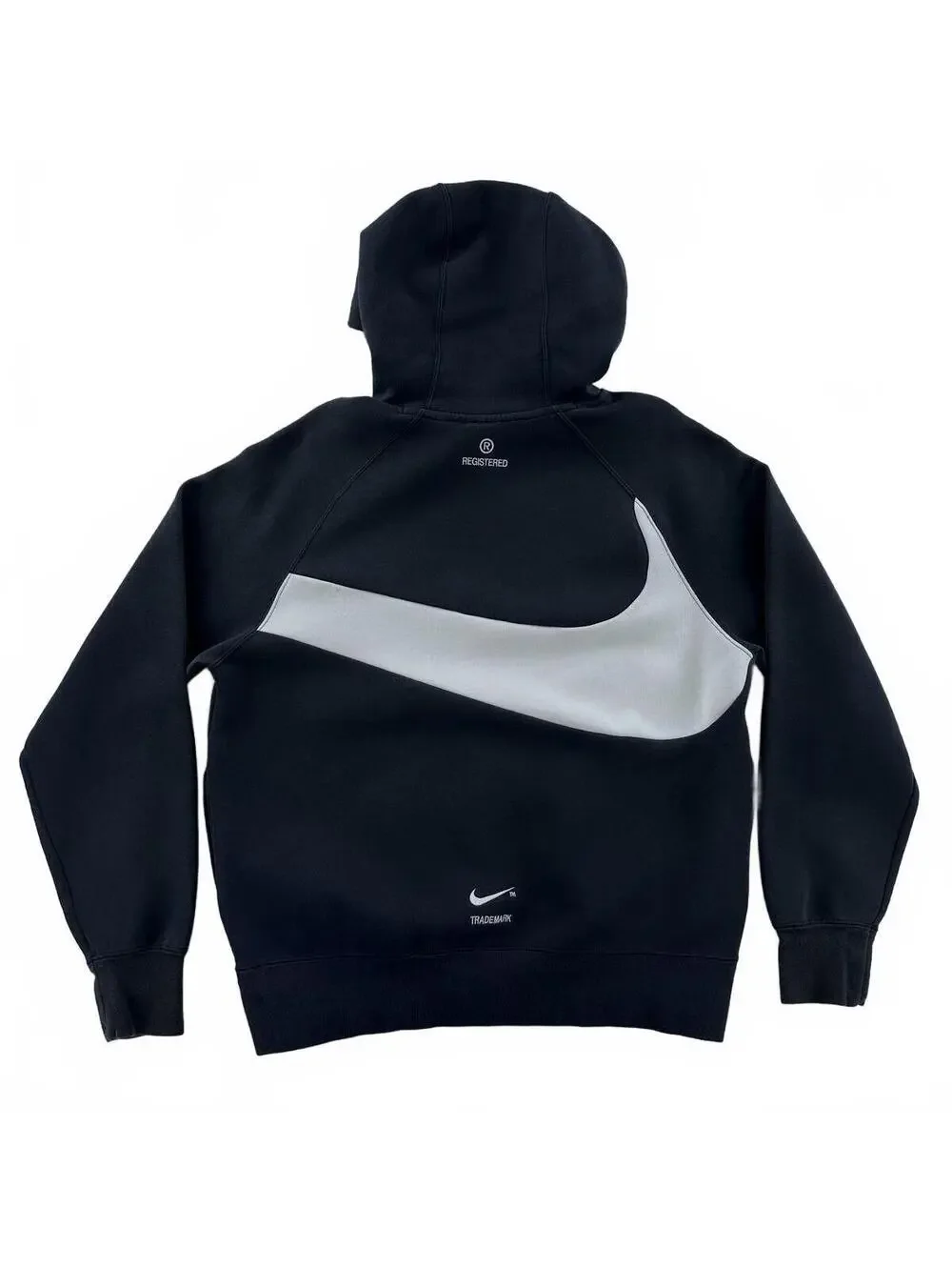 Nike Black Big Swoosh Graphic Logo Hoodie M